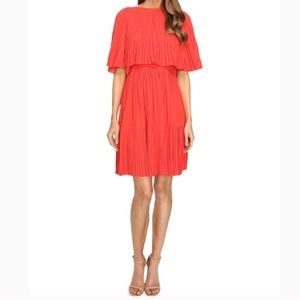 Red KATE SPADE Pleated Cape Midi Dress Size 8 NWT